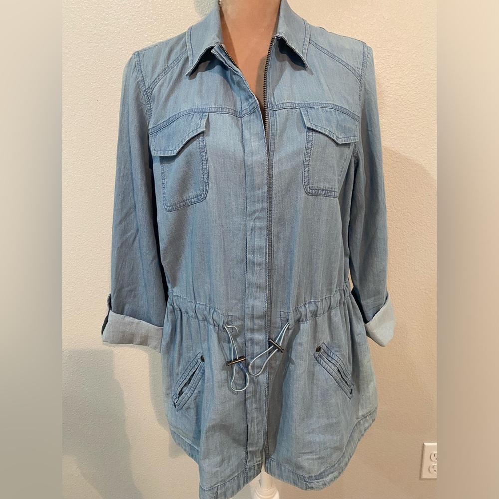 Chico’s Light Blue Denim Shacket